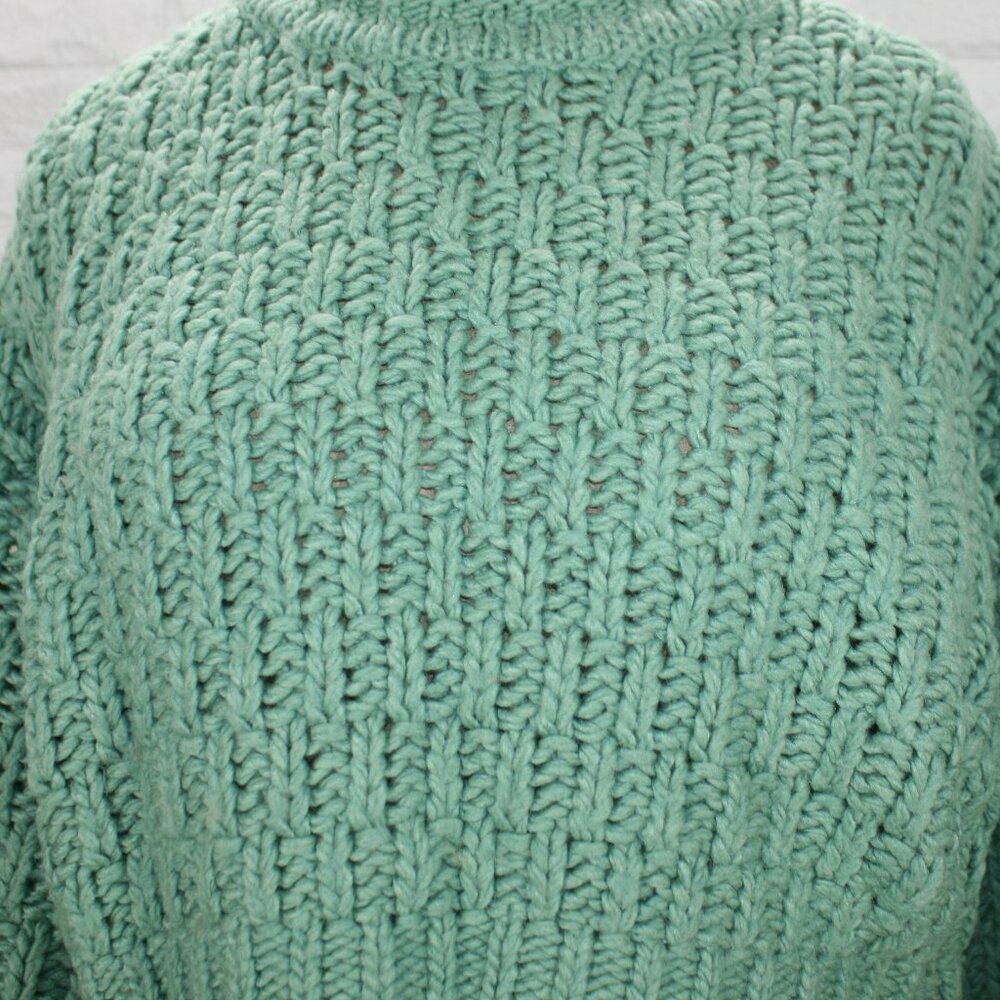 UNIVERSAL THREAD Sweater Wool Blend Knit Cropped Chunky Thick Oversized Green S - Picture 2 of 15